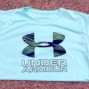 Under Armour youth T-shirt aqua blue size youth large